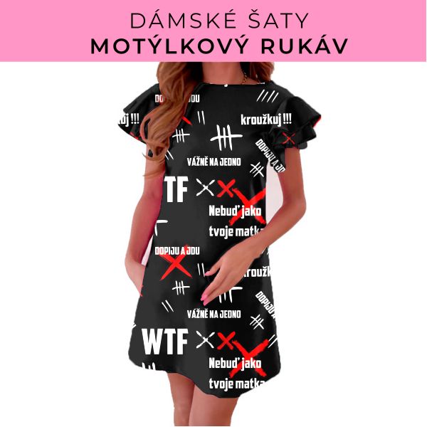 DÁMSKÝ střih - šaty s motýlkovým rukávem