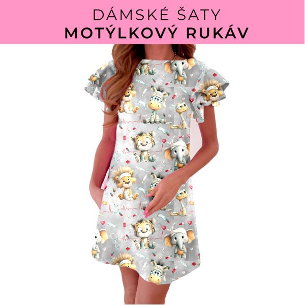 DÁMSKÝ střih - šaty s motýlkovým rukávem