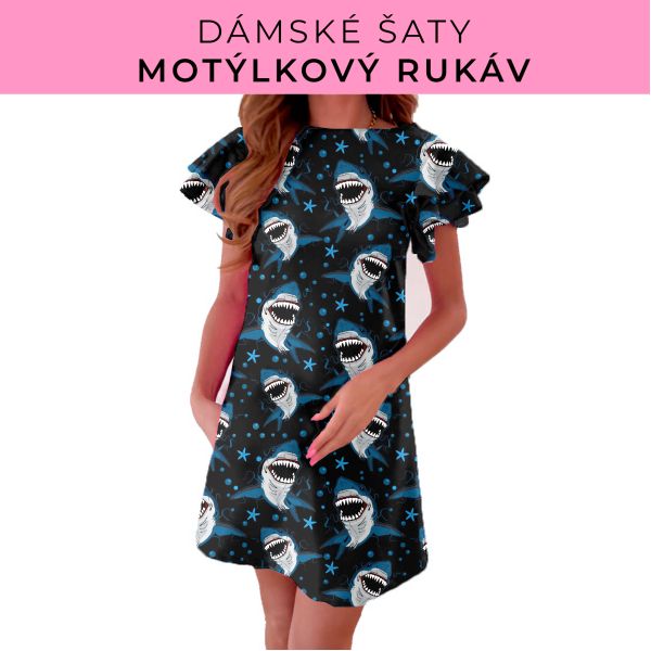 DÁMSKÝ střih - šaty s motýlkovým rukávem