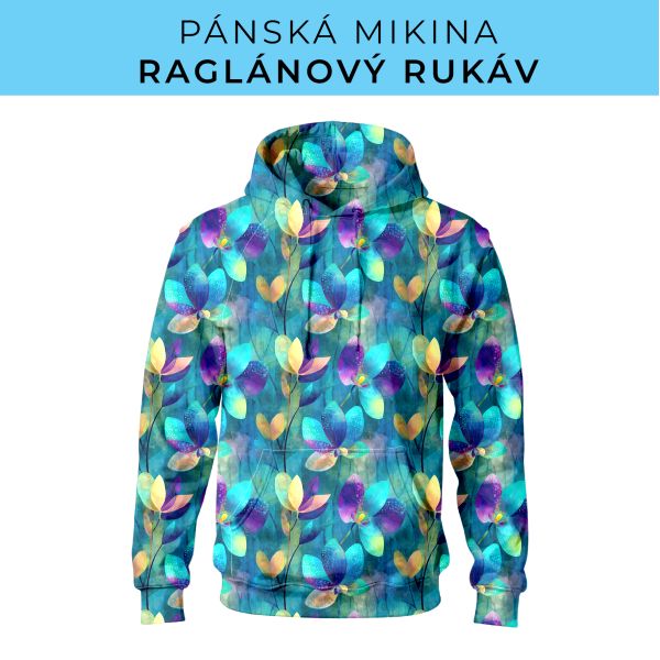PÁNSKÝ střih - mikina raglan ZÁKLADNÍ s kapucí
