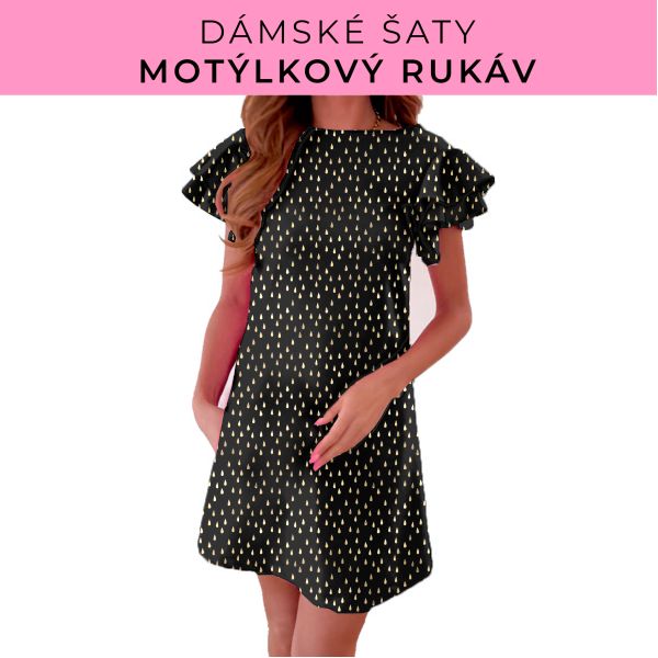 DÁMSKÝ střih - šaty s motýlkovým rukávem