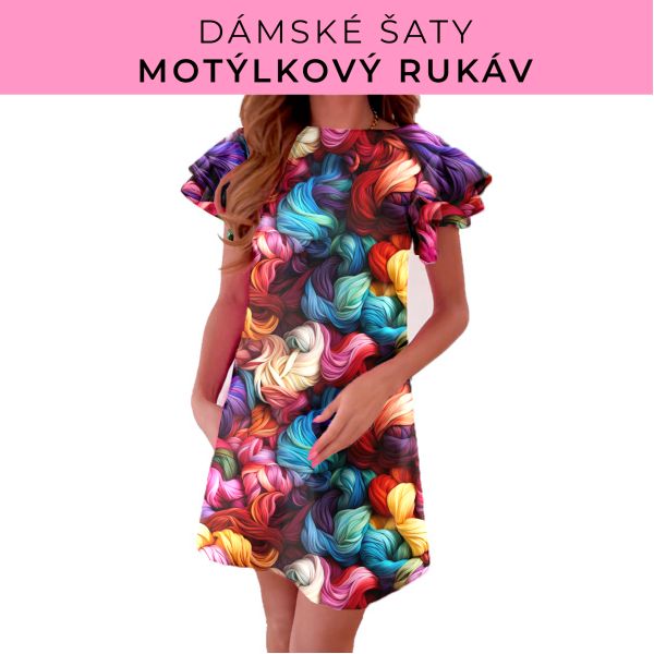 DÁMSKÝ střih - šaty s motýlkovým rukávem