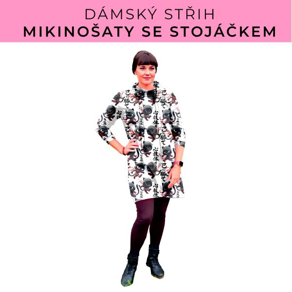 Dámský střih - mikinové šaty se stojáčkem