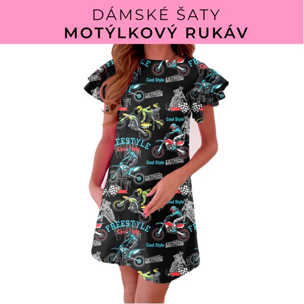 DÁMSKÝ střih - šaty s motýlkovým rukávem