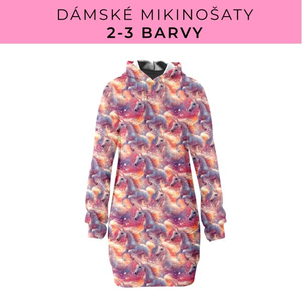 DÁMSKÝ střih - Mikinošaty 2-3 barvy