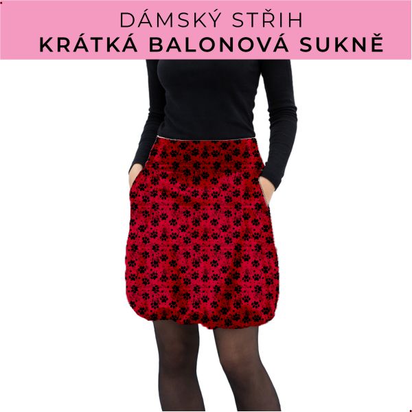 Dámský střih - balonová krátká sukně