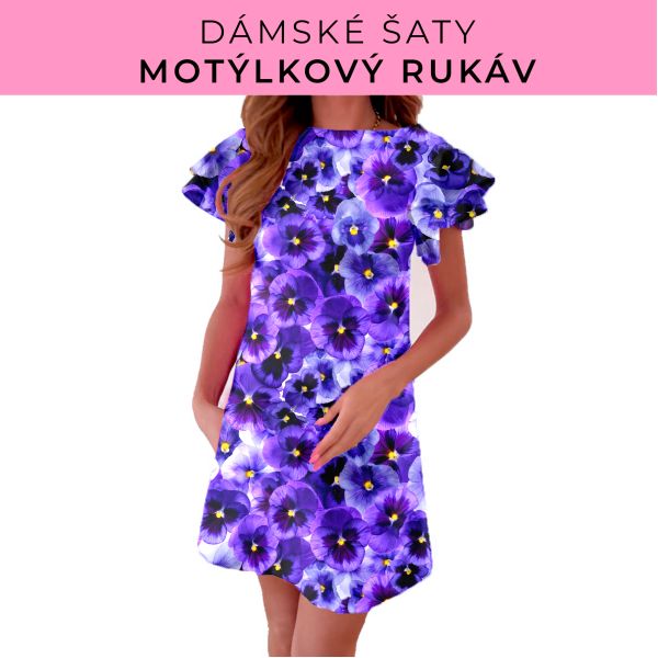 DÁMSKÝ střih - šaty s motýlkovým rukávem