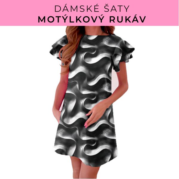 DÁMSKÝ střih - šaty s motýlkovým rukávem