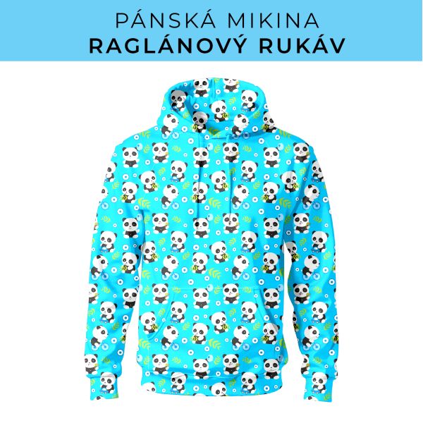 PÁNSKÝ střih - mikina raglan ZÁKLADNÍ s kapucí