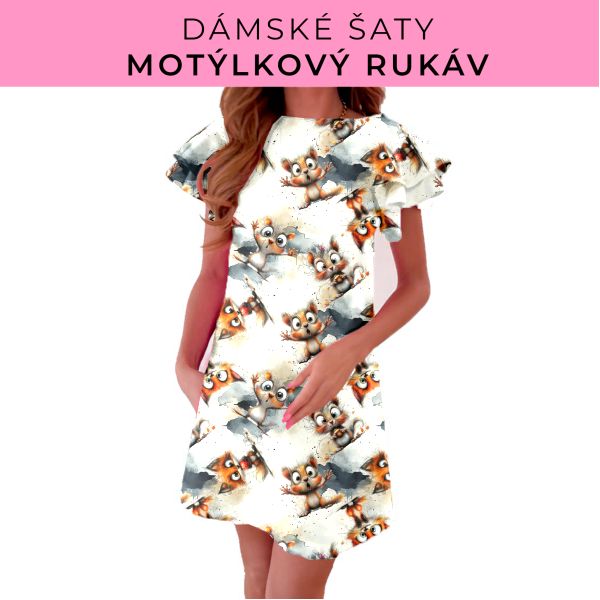 DÁMSKÝ střih - šaty s motýlkovým rukávem