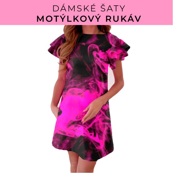 DÁMSKÝ střih - šaty s motýlkovým rukávem
