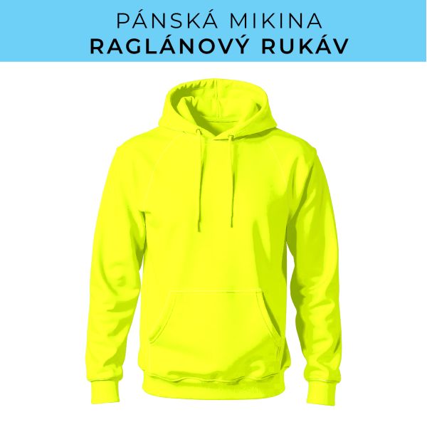 PÁNSKÝ střih - mikina raglan ZÁKLADNÍ s kapucí