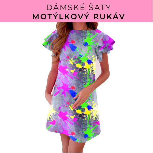 DÁMSKÝ střih - šaty s motýlkovým rukávem