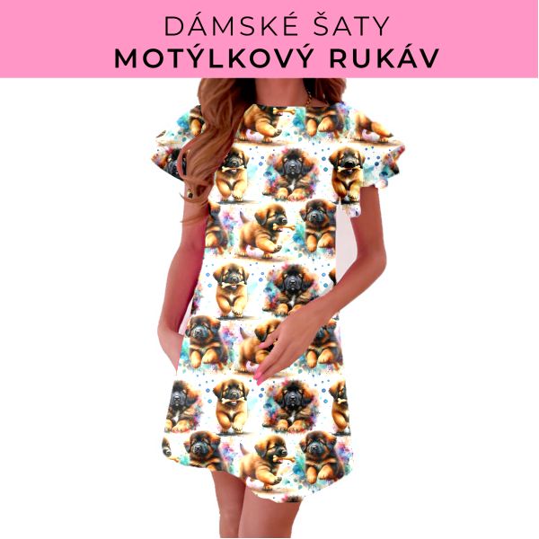 DÁMSKÝ střih - šaty s motýlkovým rukávem