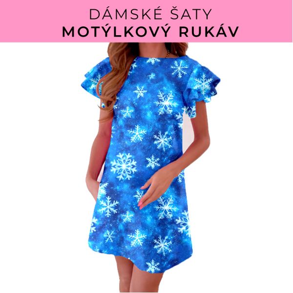 DÁMSKÝ střih - šaty s motýlkovým rukávem