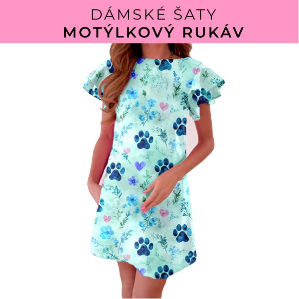 DÁMSKÝ střih - šaty s motýlkovým rukávem