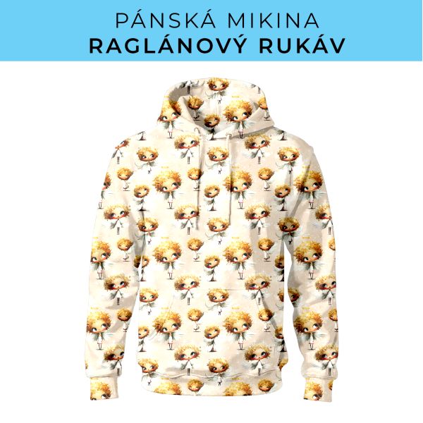 PÁNSKÝ střih - mikina raglan ZÁKLADNÍ s kapucí