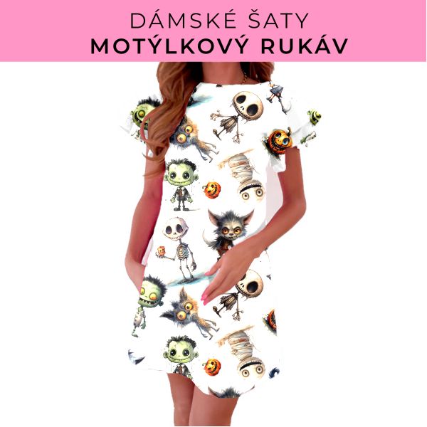 DÁMSKÝ střih - šaty s motýlkovým rukávem
