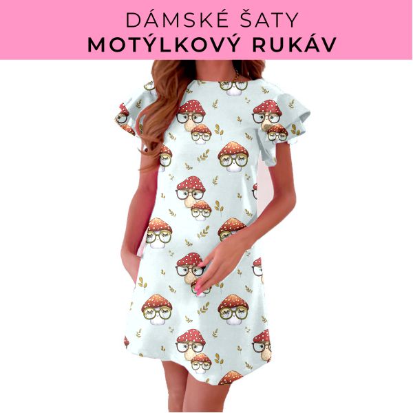 DÁMSKÝ střih - šaty s motýlkovým rukávem