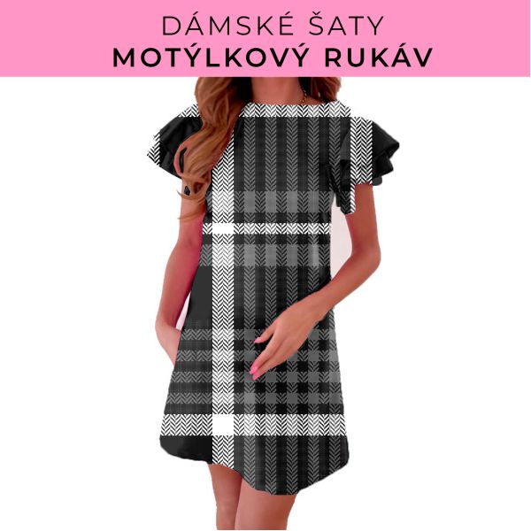 DÁMSKÝ střih - šaty s motýlkovým rukávem