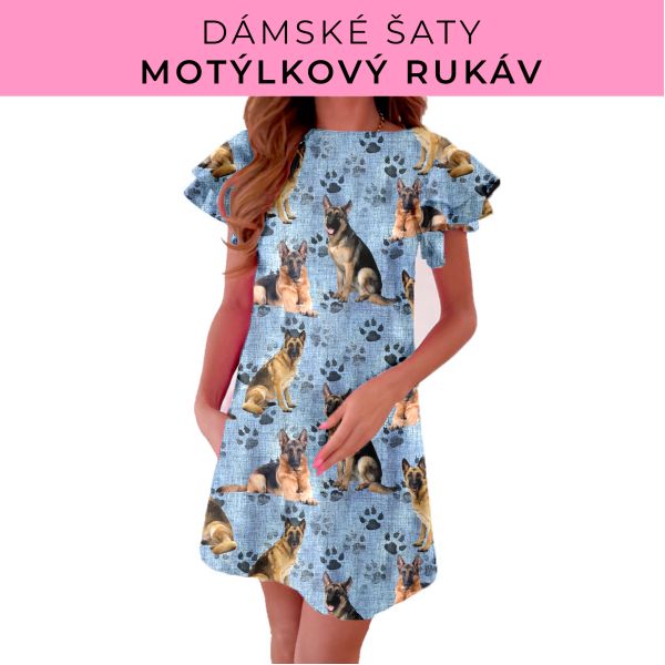 DÁMSKÝ střih - šaty s motýlkovým rukávem