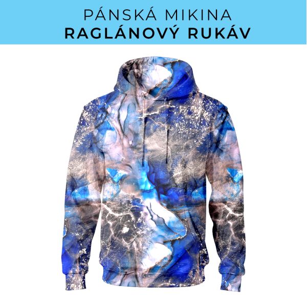 PÁNSKÝ střih - mikina raglan ZÁKLADNÍ s kapucí