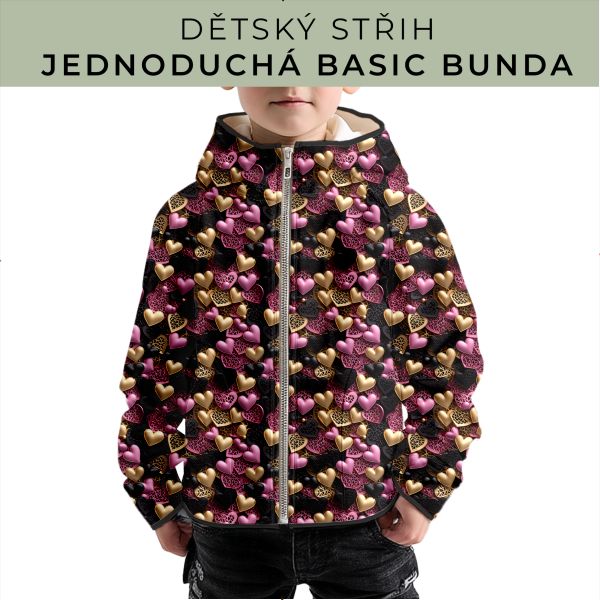 Dětský střih - jednoduchá dětská BASIC  bunda