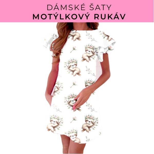 DÁMSKÝ střih - šaty s motýlkovým rukávem