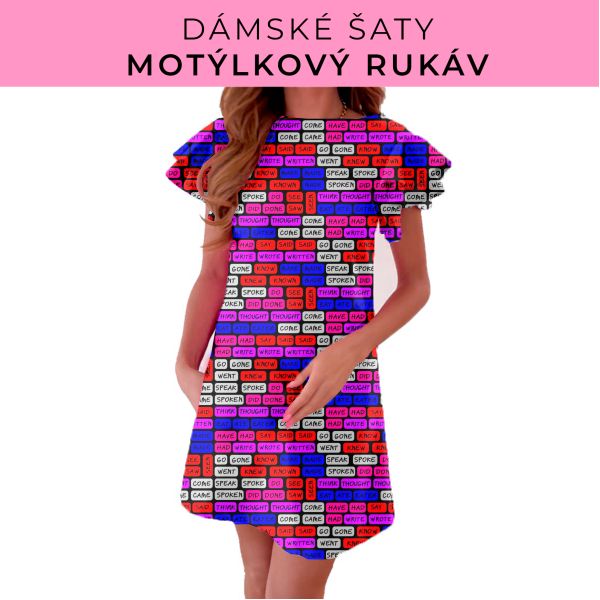 DÁMSKÝ střih - šaty s motýlkovým rukávem