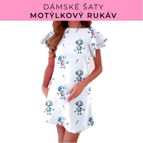 DÁMSKÝ střih - šaty s motýlkovým rukávem