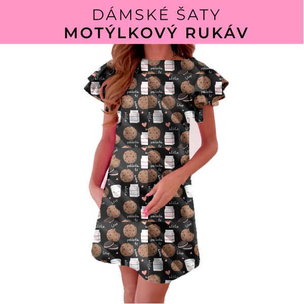 DÁMSKÝ střih - šaty s motýlkovým rukávem
