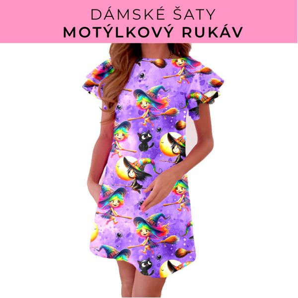 DÁMSKÝ střih - šaty s motýlkovým rukávem