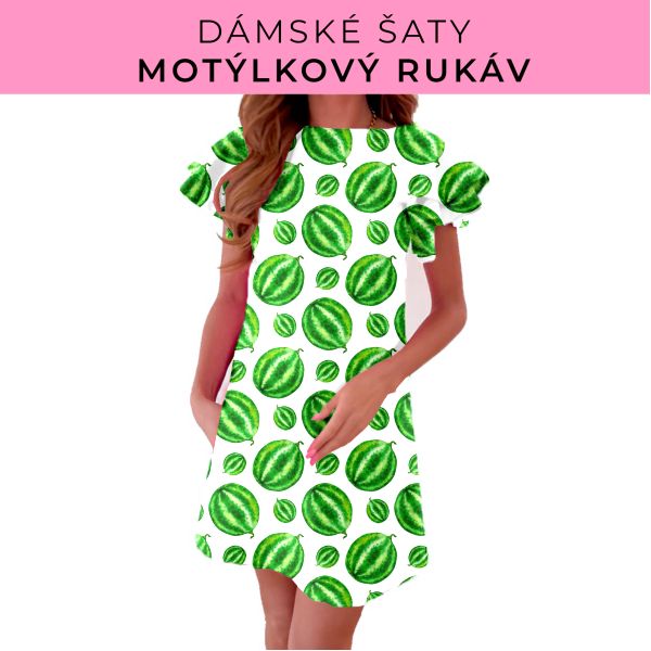 DÁMSKÝ střih - šaty s motýlkovým rukávem