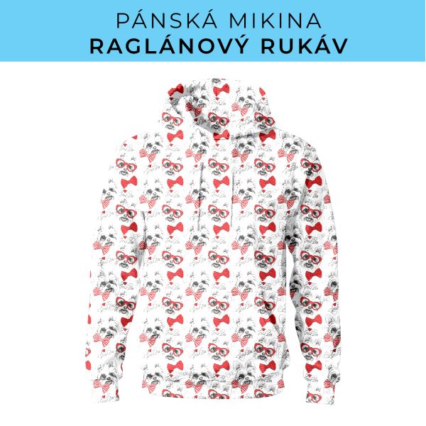 PÁNSKÝ střih - mikina raglan ZÁKLADNÍ s kapucí