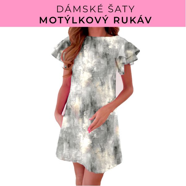 DÁMSKÝ střih - šaty s motýlkovým rukávem