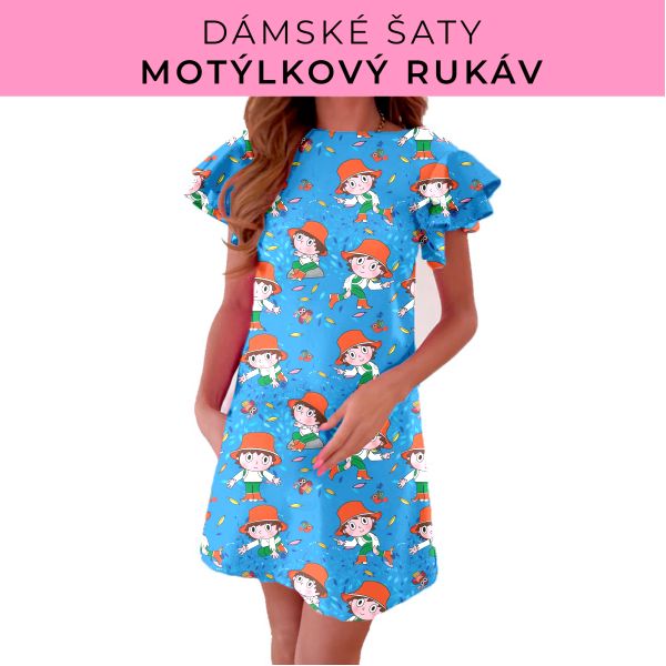 DÁMSKÝ střih - šaty s motýlkovým rukávem