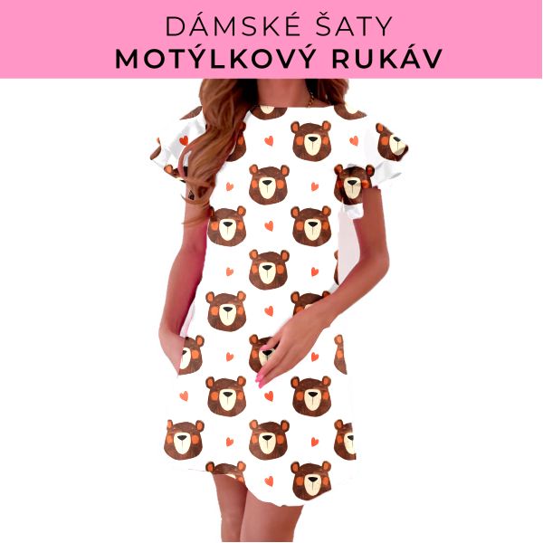 DÁMSKÝ střih - šaty s motýlkovým rukávem