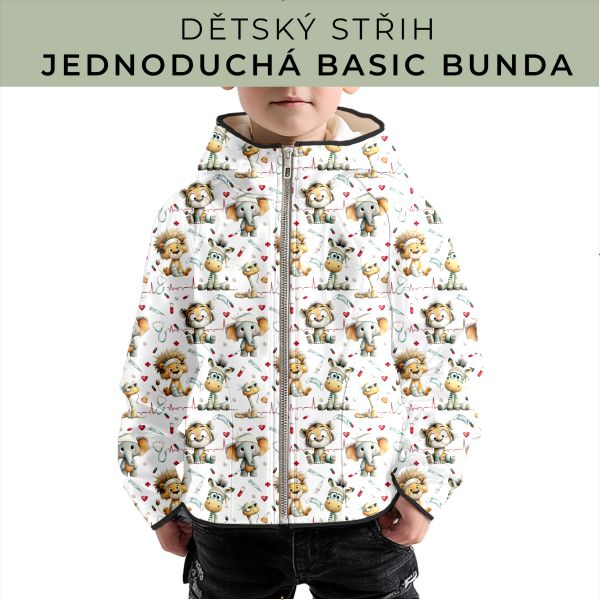 Dětský střih - jednoduchá dětská BASIC  bunda