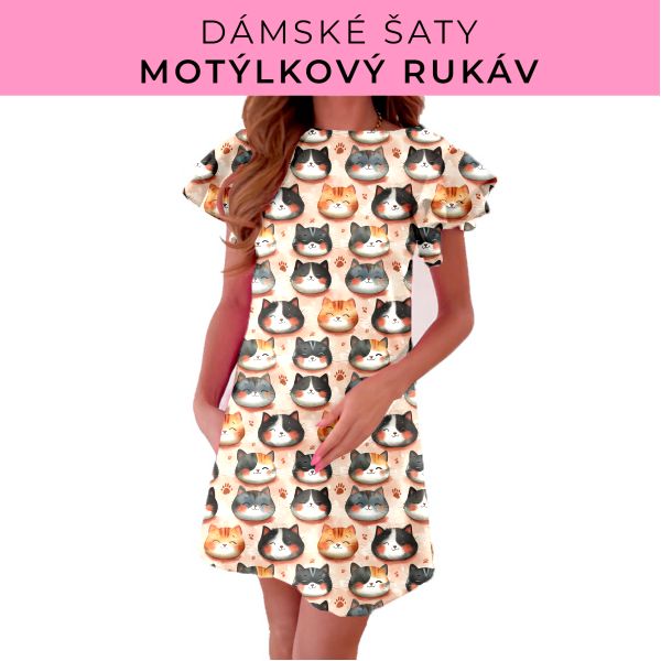 DÁMSKÝ střih - šaty s motýlkovým rukávem