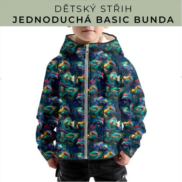 Dětský střih - jednoduchá dětská BASIC  bunda