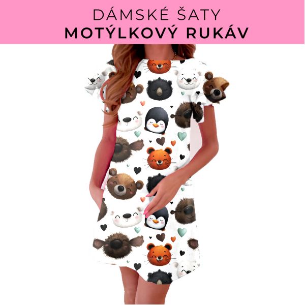 DÁMSKÝ střih - šaty s motýlkovým rukávem