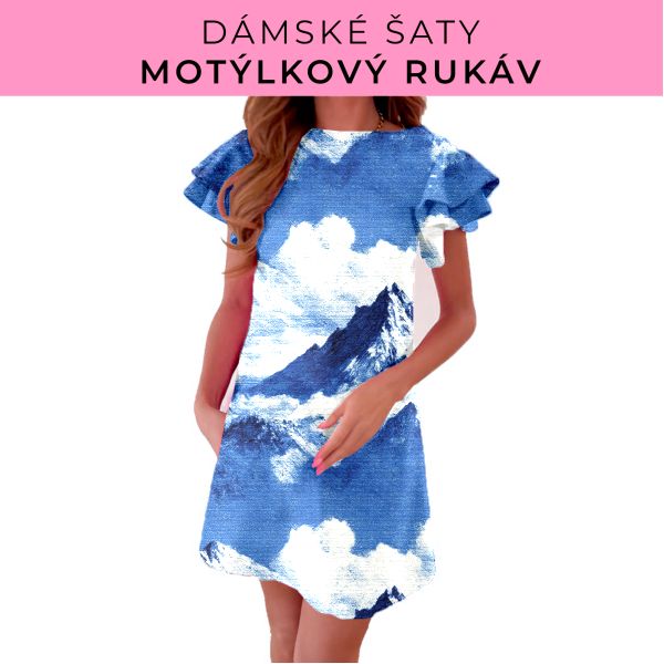 DÁMSKÝ střih - šaty s motýlkovým rukávem