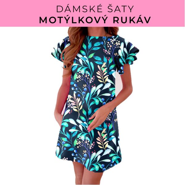 DÁMSKÝ střih - šaty s motýlkovým rukávem