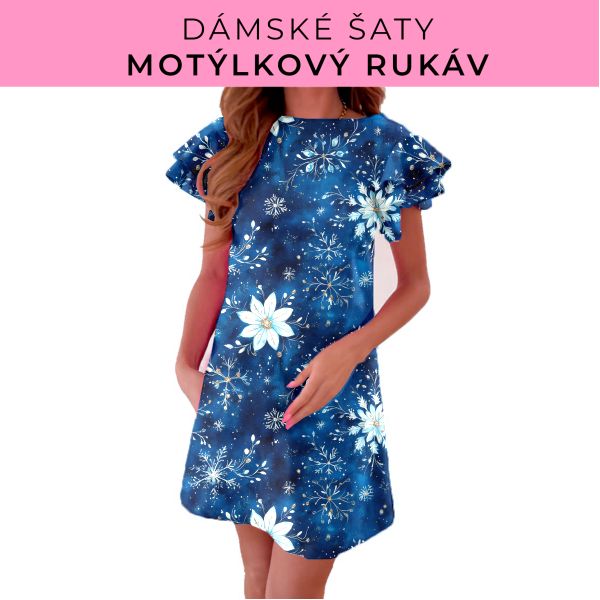 DÁMSKÝ střih - šaty s motýlkovým rukávem
