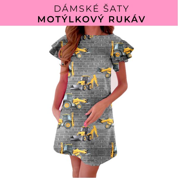 DÁMSKÝ střih - šaty s motýlkovým rukávem