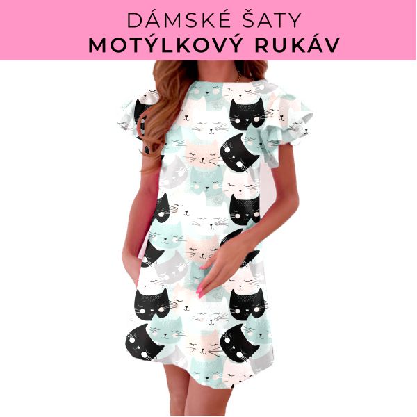 DÁMSKÝ střih - šaty s motýlkovým rukávem