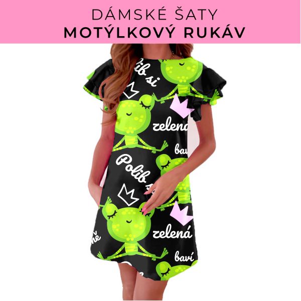 DÁMSKÝ střih - šaty s motýlkovým rukávem