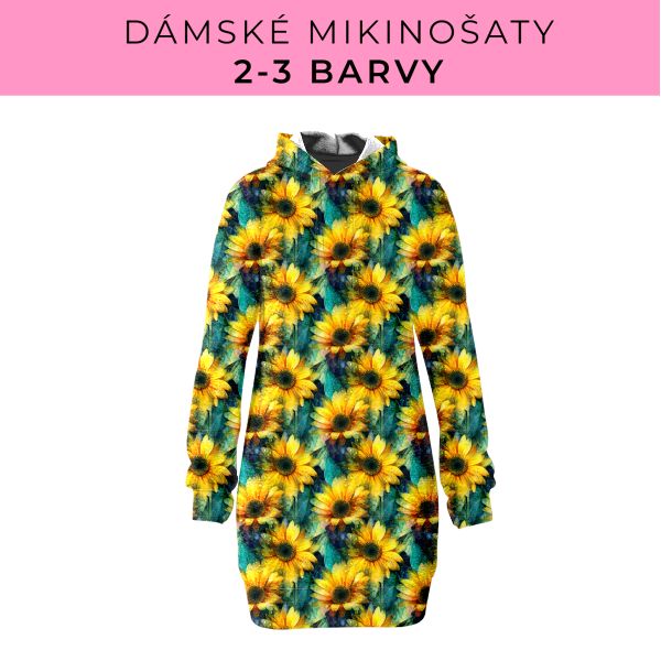 DÁMSKÝ střih - Mikinošaty 2-3 barvy