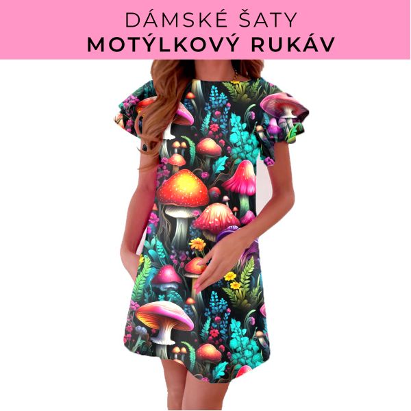DÁMSKÝ střih - šaty s motýlkovým rukávem