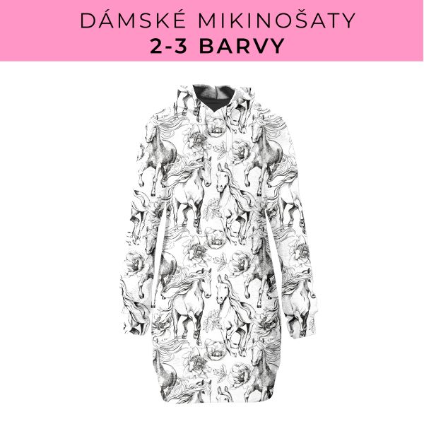 DÁMSKÝ střih - Mikinošaty 2-3 barvy